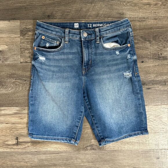 GIRLS GAP HIGH WAISTED BERMUDA SHORTS SIZE 12 - Picture 1 of 3